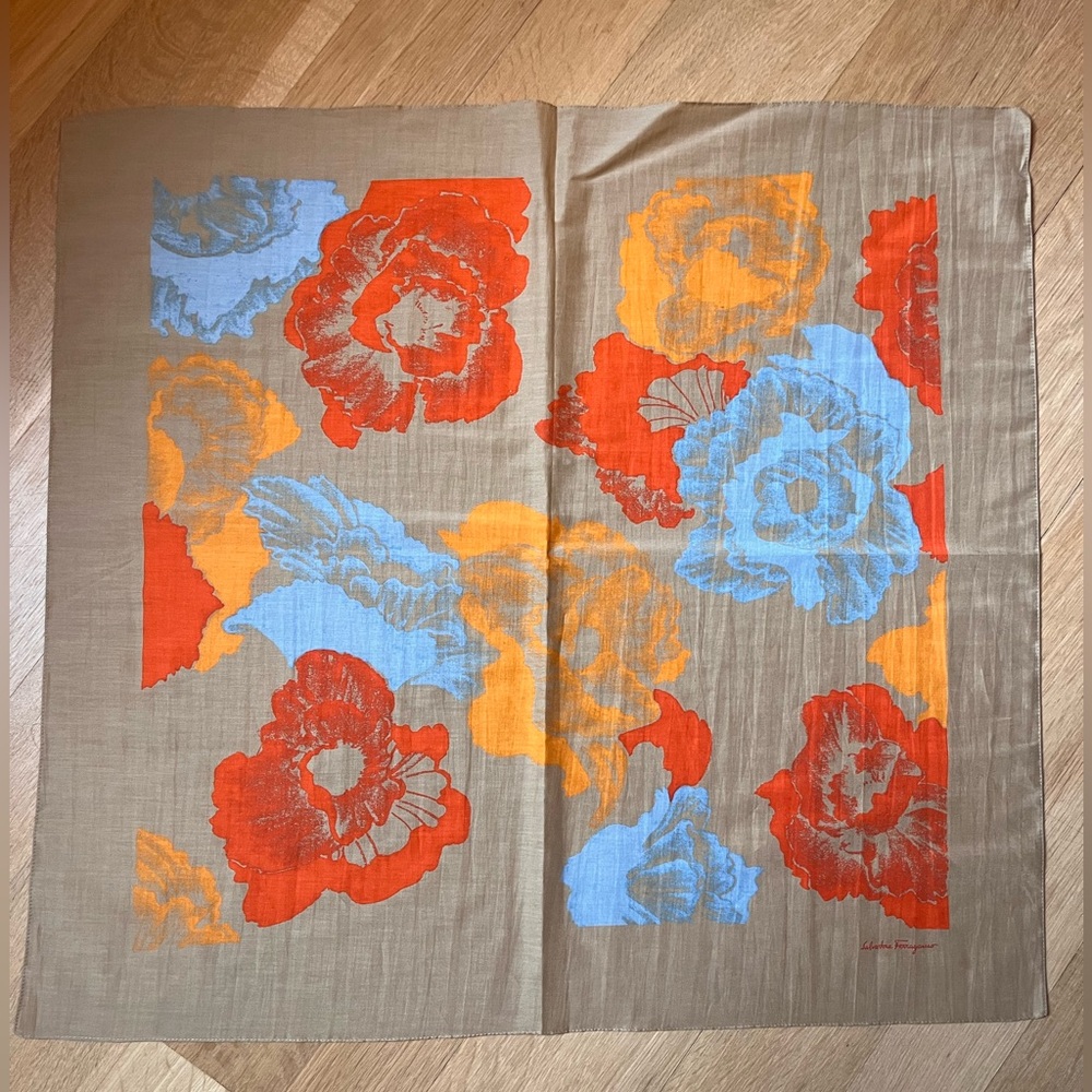 Salvatore Ferragamo Floral Lightweight Silk Scarf